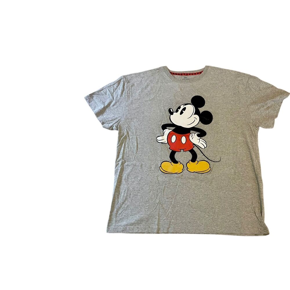 Disney Velvet Mickey Mouse T-Shirt Mens XXL Gray Short Sleeve Graphic Tee